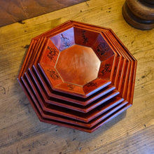 Load image into Gallery viewer, SET OF 6 KOREAN LACQUERED WOOD NESTING TRAYS / BOWLS
