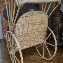 Load image into Gallery viewer, VINTAGE CANE &amp; WICKER RICKSHAW POT PLANT HOLDER
