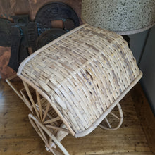 Load image into Gallery viewer, VINTAGE CANE &amp; WICKER RICKSHAW POT PLANT HOLDER
