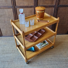 Load image into Gallery viewer, VINTAGE ENGLISH THREE TIER DRINKS TROLLEY / SERVING CART
