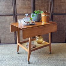 Load image into Gallery viewer, VINTAGE RODD &amp; PHILIPP MID CENTURY DROP LEAF DRINKS CART TROLLEY
