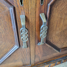 Load image into Gallery viewer, VINTAGE JACOBEAN REVIVAL OAK SIDEBOARD / BUFFET
