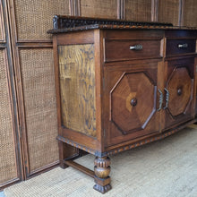 Load image into Gallery viewer, VINTAGE JACOBEAN REVIVAL OAK SIDEBOARD / BUFFET
