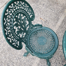 Load image into Gallery viewer, VINTAGE CAST IRON 4 PIECE PATIO SETTING
