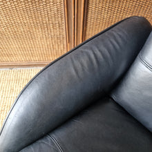 Load image into Gallery viewer, VINTAGE IKEA 'MALUNG' LEATHER SWIVEL ARMCHAIR &amp; OTTOMAN
