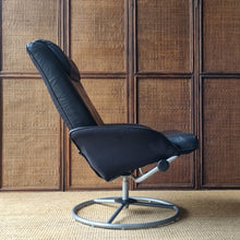 Load image into Gallery viewer, VINTAGE IKEA 'MALUNG' LEATHER SWIVEL ARMCHAIR &amp; OTTOMAN
