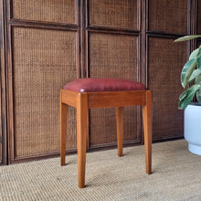 Load image into Gallery viewer, MID CENTURY VINTAGE VANITY / STORAGE STOOL

