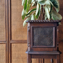 Load image into Gallery viewer, ANTIQUE CARVED &amp; CANE PLANT STAND / JARDINIÈRE STAND
