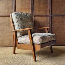 Load image into Gallery viewer, MID CENTURY VINTAGE BLACKWOOD BOOMERANG STYLE ARMCHAIR
