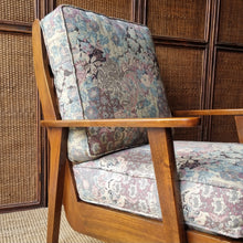 Load image into Gallery viewer, MID CENTURY VINTAGE BLACKWOOD BOOMERANG STYLE ARMCHAIR
