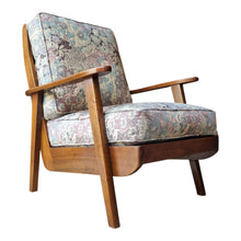Load image into Gallery viewer, MID CENTURY VINTAGE BLACKWOOD BOOMERANG STYLE ARMCHAIR
