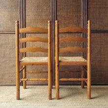 Load image into Gallery viewer, VINTAGE FRENCH PROVINICIAL FARMHOUSE STYLE RAFIA CHAIRS x 2
