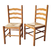 Load image into Gallery viewer, VINTAGE FRENCH PROVINICIAL FARMHOUSE STYLE RAFIA CHAIRS x 2
