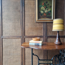 Load image into Gallery viewer, UPCYCLED VINTAGE SINGLE TREADLE CONSOLE TABLE / SOLID RECLAIMED HARDWOOD TOP
