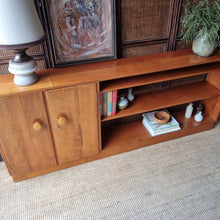 Load image into Gallery viewer, MID CENTURY SOLID MYRTLE HERITAGE FURNITURE (MYER) LOW SIDEBOARD / BOOKCASE
