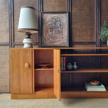 Load image into Gallery viewer, MID CENTURY SOLID MYRTLE HERITAGE FURNITURE (MYER) LOW SIDEBOARD / BOOKCASE

