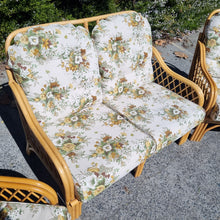 Load image into Gallery viewer, 3 PIECE VINTAGE CANE LOUNGE SETTING
