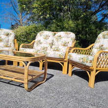 Load image into Gallery viewer, 3 PIECE VINTAGE CANE LOUNGE SETTING

