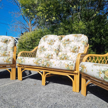 Load image into Gallery viewer, 3 PIECE VINTAGE CANE LOUNGE SETTING
