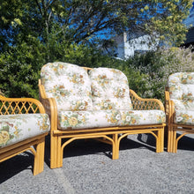 Load image into Gallery viewer, 3 PIECE VINTAGE CANE LOUNGE SETTING
