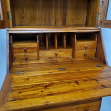Load image into Gallery viewer, VINTAGE SOLID PINE BUREAU BOOKCASE
