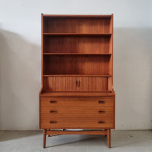 Load image into Gallery viewer, JOHANNES SORTH DANISH TEAK SECRETAIRE BUREAU BOOKCASE FOR BORNHOLMS MØBELFABRIK

