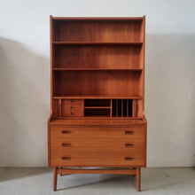 Load image into Gallery viewer, JOHANNES SORTH DANISH TEAK SECRETAIRE BUREAU BOOKCASE FOR BORNHOLMS MØBELFABRIK
