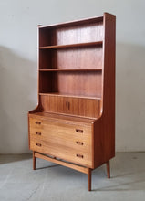 Load image into Gallery viewer, JOHANNES SORTH DANISH TEAK SECRETAIRE BUREAU BOOKCASE FOR BORNHOLMS MØBELFABRIK

