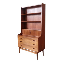 Load image into Gallery viewer, JOHANNES SORTH DANISH TEAK SECRETAIRE BUREAU BOOKCASE FOR BORNHOLMS MØBELFABRIK
