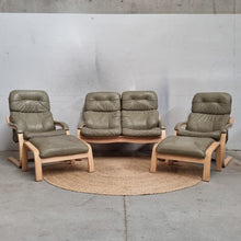 Load image into Gallery viewer, VINTAGE LAMITECH 5 PIECE LEATHER LOUNGE SUITE
