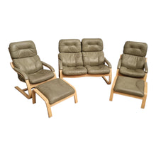 Load image into Gallery viewer, VINTAGE LAMITECH 5 PIECE LEATHER LOUNGE SUITE
