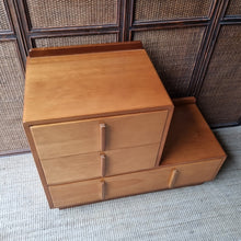 Load image into Gallery viewer, VINTAGE ART DECO MID CENTURY STEP CHEST OF DRAWERS
