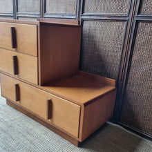 Load image into Gallery viewer, VINTAGE ART DECO MID CENTURY STEP CHEST OF DRAWERS
