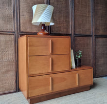 Load image into Gallery viewer, VINTAGE ART DECO MID CENTURY STEP CHEST OF DRAWERS
