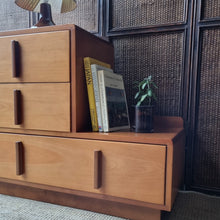 Load image into Gallery viewer, VINTAGE ART DECO MID CENTURY STEP CHEST OF DRAWERS
