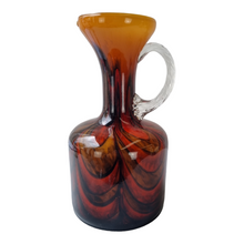 Load image into Gallery viewer, Italian Opaline Florence vase in opal orange and brown glass, Carlo MORETTI
