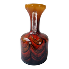 Load image into Gallery viewer, Italian Opaline Florence vase in opal orange and brown glass, Carlo MORETTI
