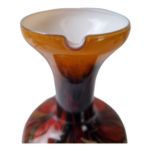 Load image into Gallery viewer, Italian Opaline Florence vase in opal orange and brown glass, Carlo MORETTI
