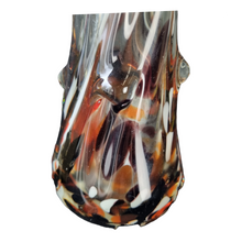 Load image into Gallery viewer, Italian Art Glass Orange and Black Murano bubble glass table vase
