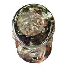 Load image into Gallery viewer, Italian Art Glass Orange and Black Murano bubble glass table vase

