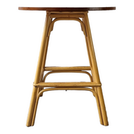CANE AND TEAK LAMP/SIDE/HALL TABLE PLANT STAND