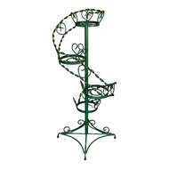 VINTAGE WROUGHT IRON TWISTED SPIRAL TIERED PLANT STAND
