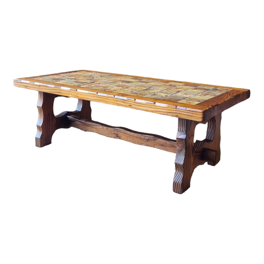 LARGE CHUNKY RETRO TILED COFFEE TABLE