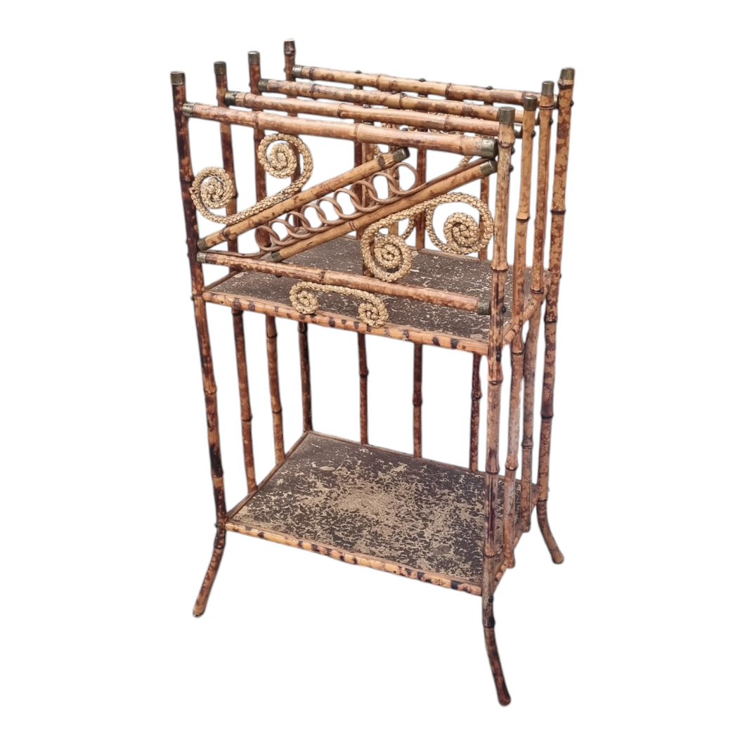 ANTIQUE TORTOISESHELL CANE 'CANTERBURY', MAGAZINE RACK, BOOK STAND, ETC.