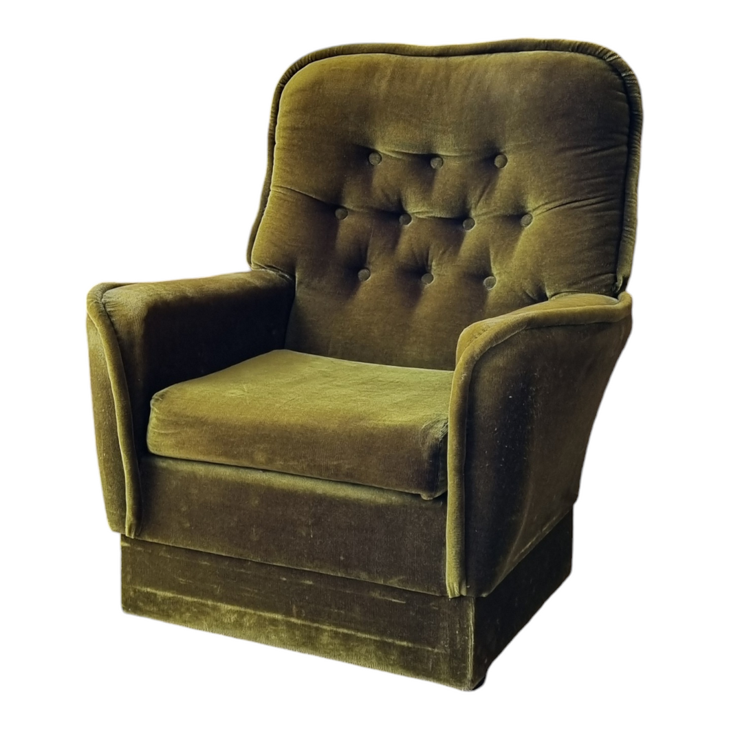 VINTAGE VELOUR ARMCHAIR