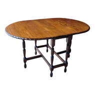 ANTIQUE JACOBEAN STYLE OAK GATELEG DROP LEAF DINING TABLE