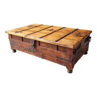 LARGE TEAK COFFEE TABLE TEA TRUNK