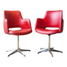 Load image into Gallery viewer, SET OF 2 RED KENDALL SWIVEL DINING CHAIRS
