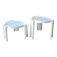 2 VINTAGE WHITE KARTELL SIDE TABLES