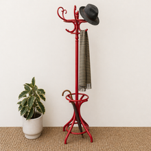 Load image into Gallery viewer, VINTAGE RED BENTWOOD THONET STYLE COAT STAND
